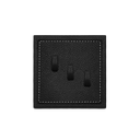 Ring Stand / Black Leather / 90 x 90 x 25